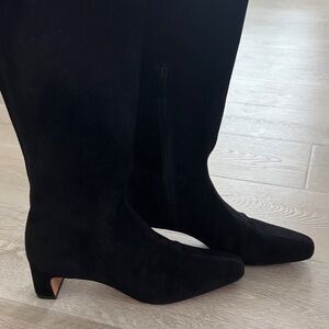 Vince Black Suede Heeled Saira Boots